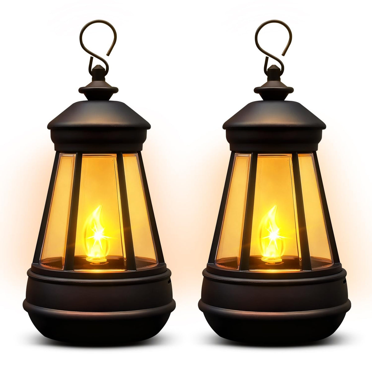 2 Pack Solar Lantern Lights Replacement Waterproof Outdoor Warm White