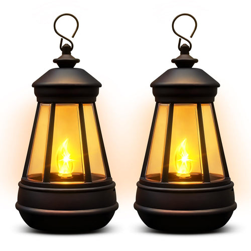 2 Pack Solar Lantern Lights Replacement Waterproof Outdoor Warm White