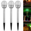 3 Pack Outdoor Solar Lights IP44 Waterproof Ball RGB Light Garden Decor Lamp